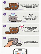 AI Plush Toy for Emotional Support – Smart WiFi Talking Cat with Voice Recognition